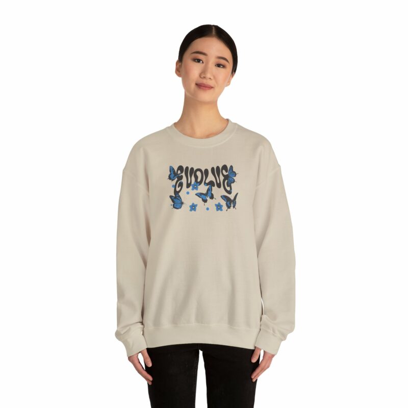 Butterfly Vibes Unisex Heavy Blend™ Crewneck Sweatshirt, Cozy Sweatshirt - Image 4
