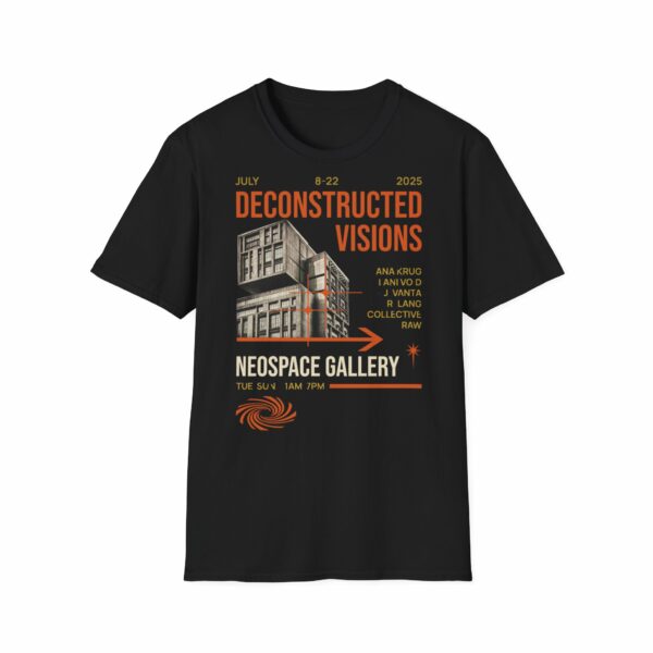 Deconstructed Visions Unisex Softstyle T-Shirt, Art Gallery Tee