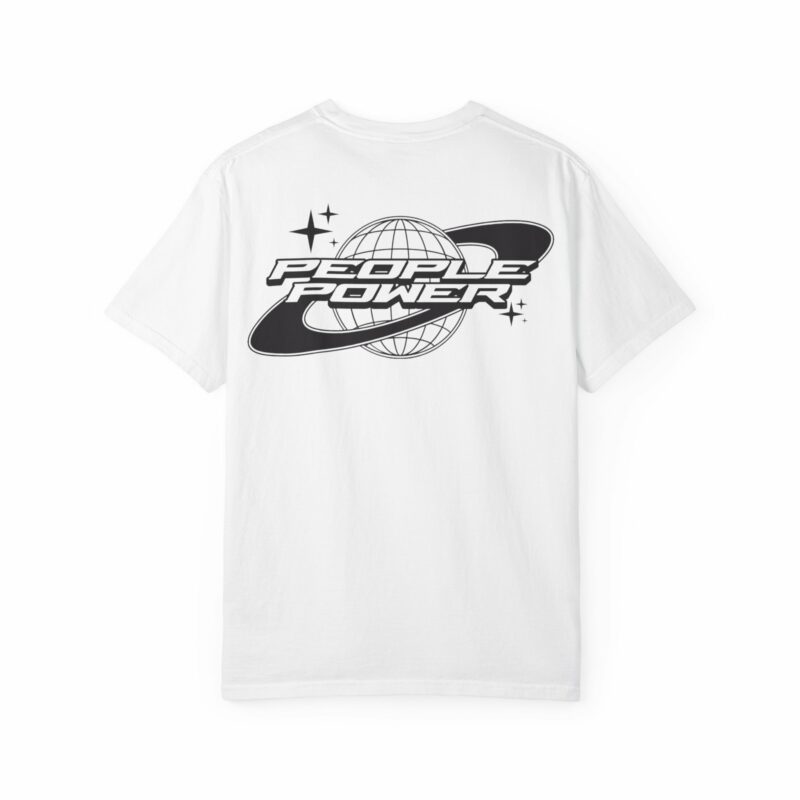 Retro People Power Graphic Tee, Unisex Planet Earth T-shirt - Image 2