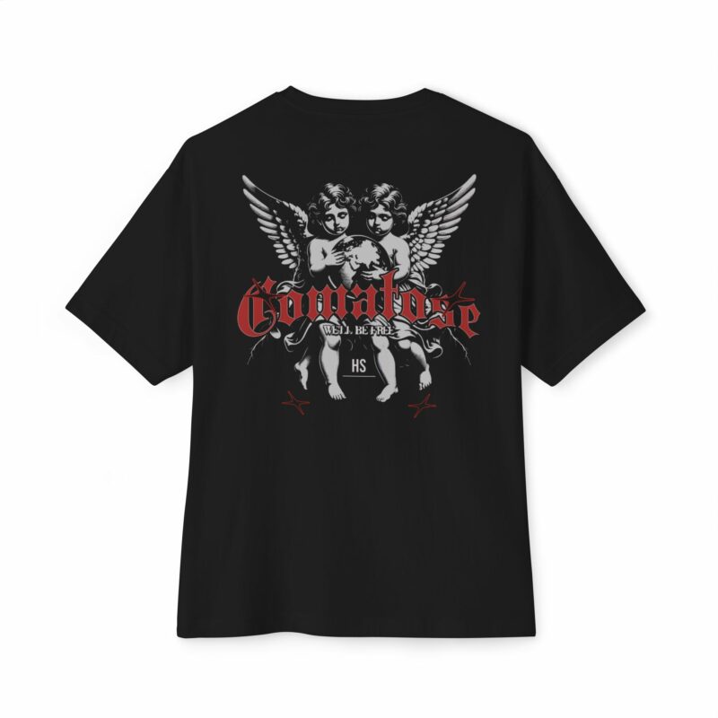 Gothic Angel Graphic Unisex Oversized Boxy Tee - Image 2