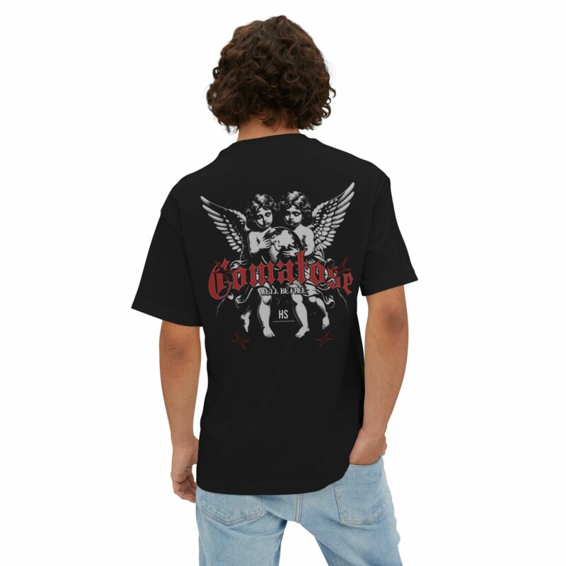 Gothic Angel Graphic Unisex Oversized Boxy Tee - Image 4